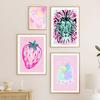 Wild Leopard Lion Strawberry Cherry Orange Vase Pastels Wall Art Canvas Painting And Prints Wall Pictures For Living Room Decor No Frame