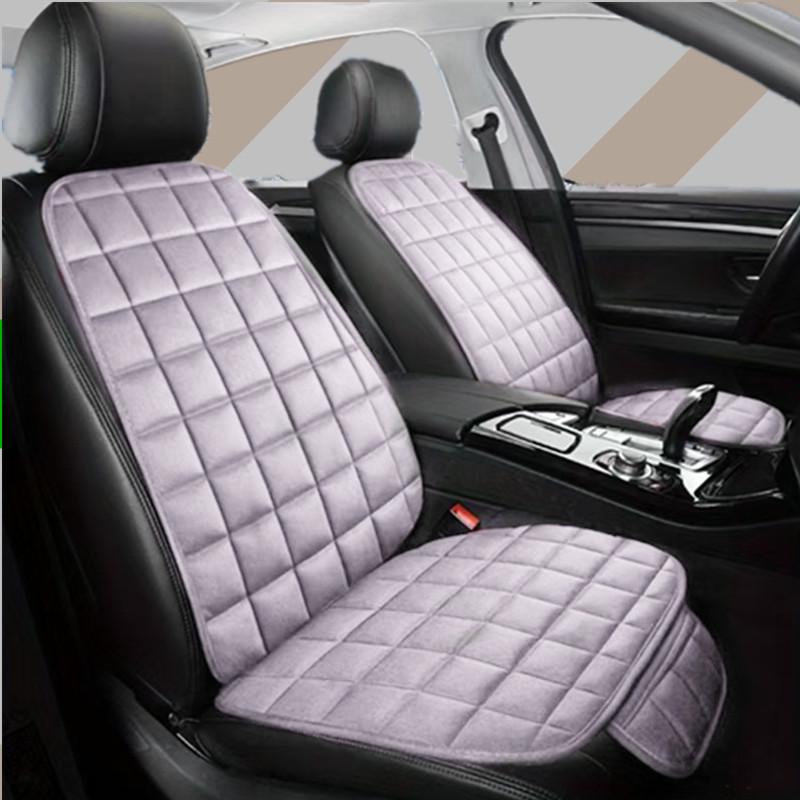 Universal Non-Slip Crystal Velvet Car Seat Cushion with Backrest for All Seasons