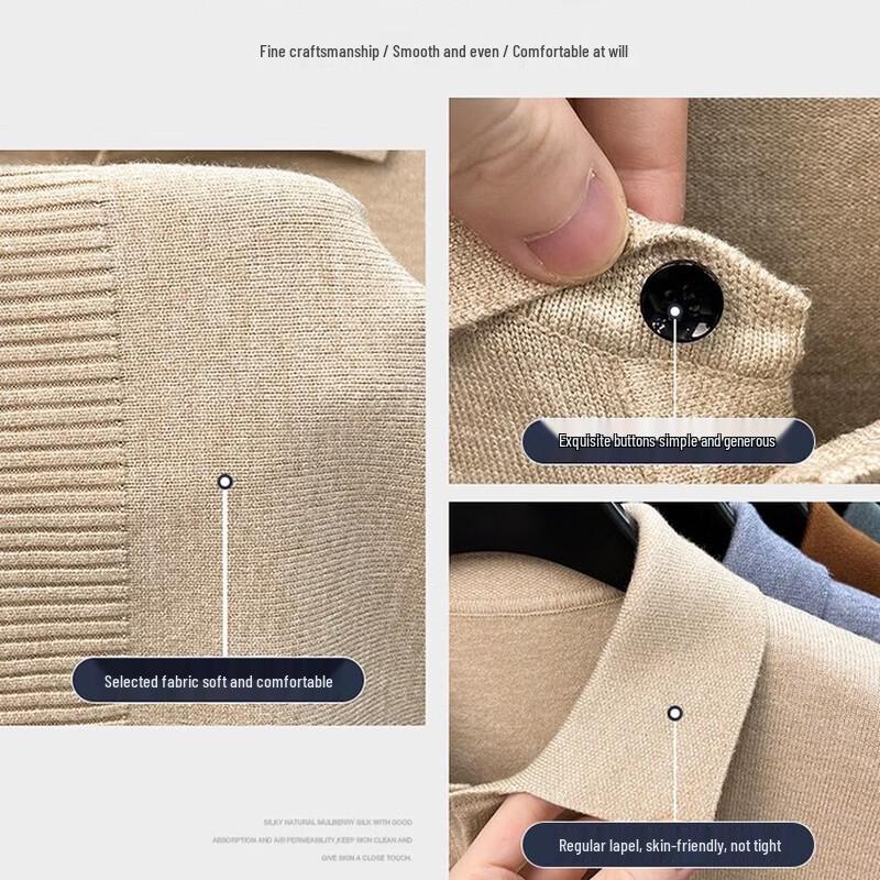 Hengyuanxiang Men's Knitted Polo Sweater