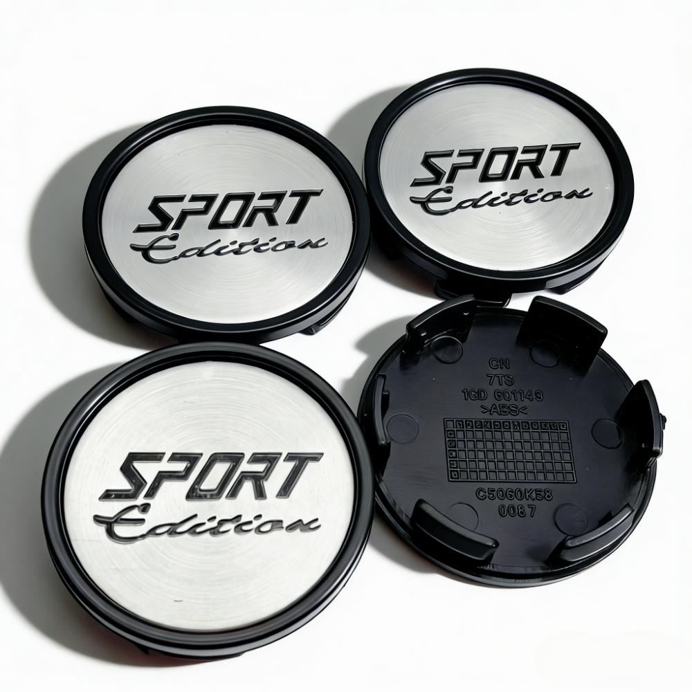 4pcs Sport Edition Logo Badge Emblem Car Wheel Center Caps 58MM Clips 53MM Wheels Hub Cap Rim Hubcaps Dust Cover Car Accessories