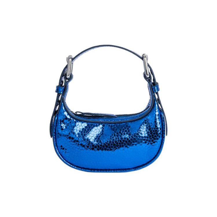 

By Far Soho 19 Metal Buckle Textured Goat Leather Mini Handbag Women Handbag Blue 23CRMNSSBUFLGSMA Basic Set (Bag+Dust Bag)
