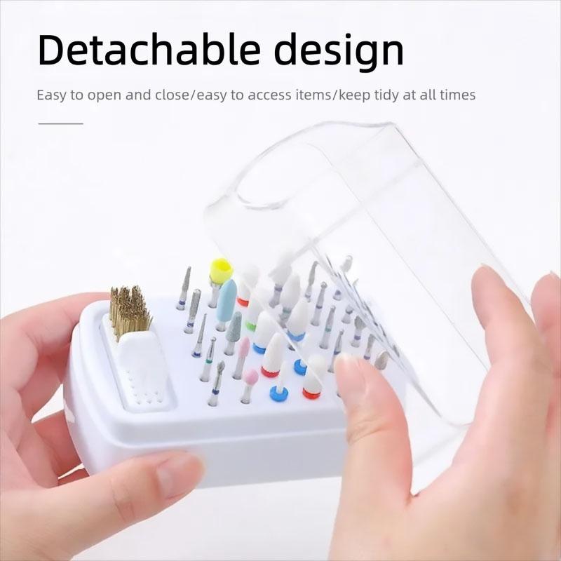 New Nail Drill Bits Organizer Box Nails Material Storage 30 Slots Nail Bag Organizer Nail Art Supplies MJSN04