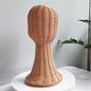 Elegant Hat And Wig Holder Rattan Crafted Mannequin Head Headwear Showcase Rack For Fashion Enthusiasts