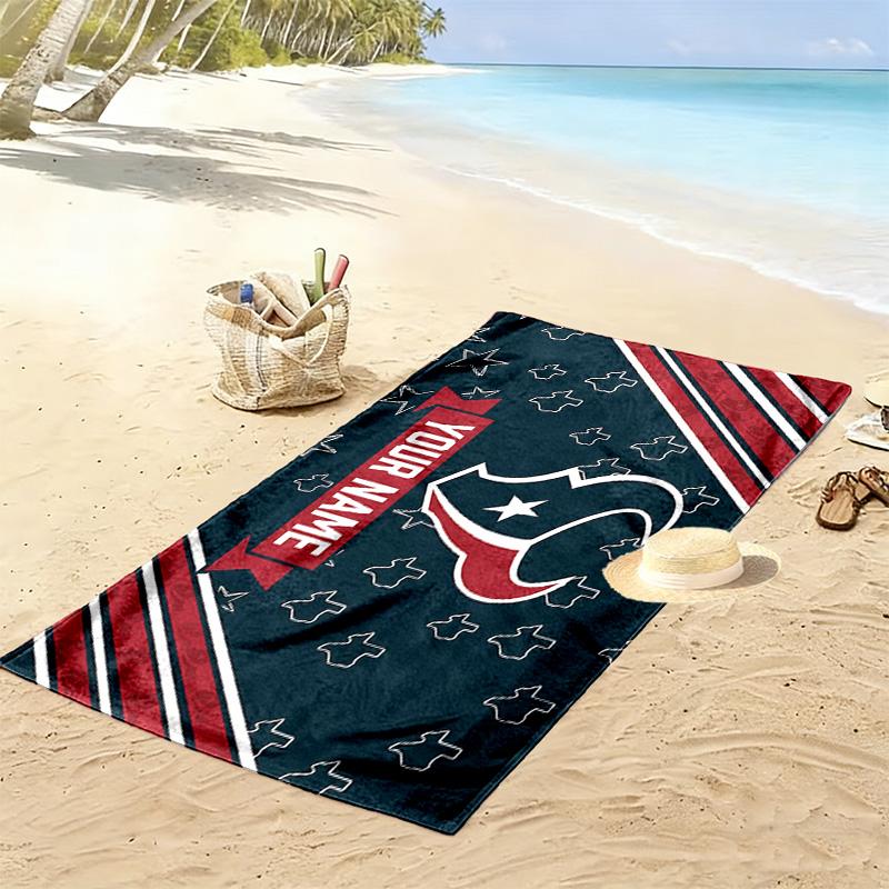 Houston Texans Print Beach Towel, Large Soft Quick Dry Towel for Beach Camping Swimming