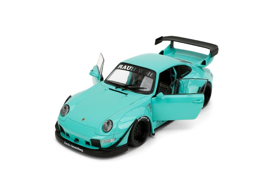 Kyosho Jada Toys PINK SLIPS Series Scale Porsche RWB KEI KISHI Mint Blue Finished Model JADA36463 1/18
