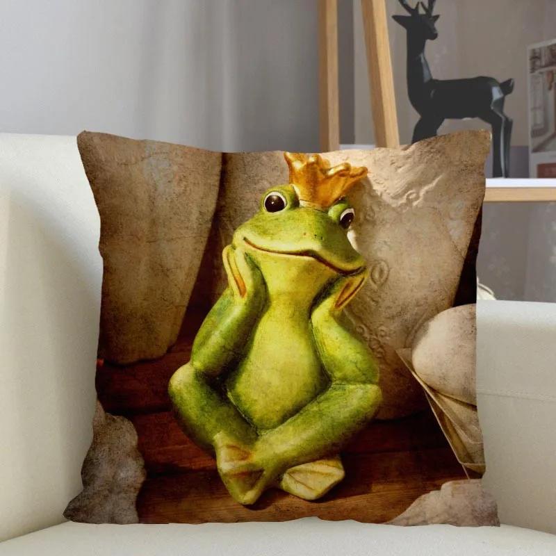 Frog Animal Pillowcase Home Decor Zipper Square  Throw  Drop Shipping