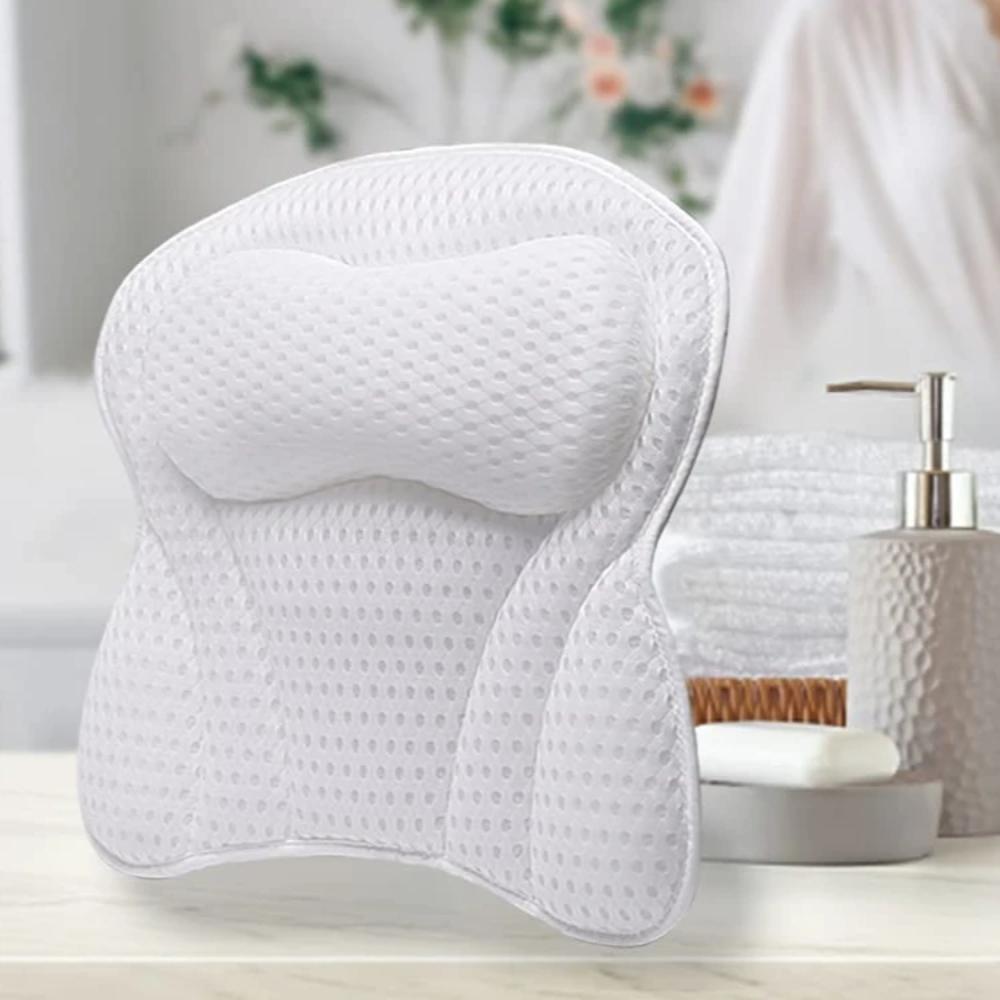 4D Bath Pillow White Butterfly Spa Non-Slip Multifunction Thickened Cushion Quick-drying Soft Breathable Bathroom Bath Pillow