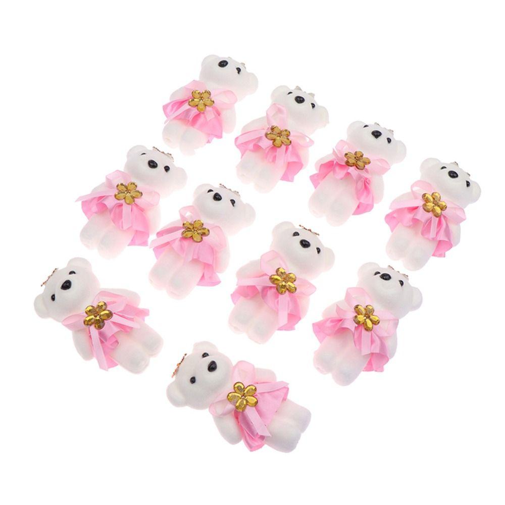 10pcs/set Plush Animal Bear Plush Foam Toys Foam Bear Cartoon Bouquet Doll  Graduation Gifts