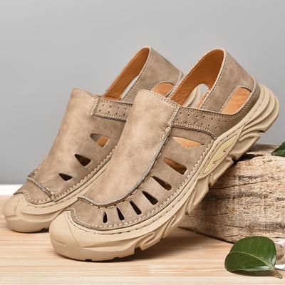 New Men's Retro Sandals Beach Shoes Outdoor Hiking Shoes Men's Fashion Casual Shoes Summer Hollowed Out Thick Soled Shoes