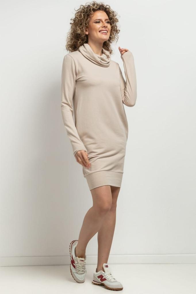 Knitted turtleneck dress MMM37 cappuccino M