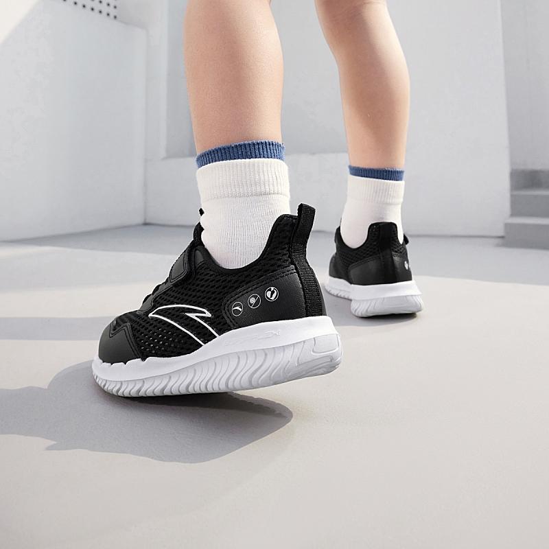 Anta Kids Vitality Fashion Versatile Lightweight Shock Absorbing Breathable Low Top Running Shoes Kids sneaker Black White A12439967-7