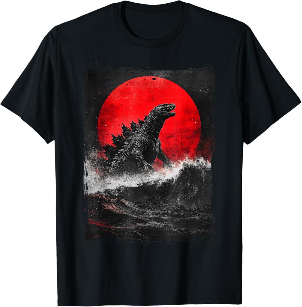 Hot Fashion T-Shirt Unisex-Adults Black Short Sleeve Cotton Polyester Unique Kaiju Design S-6xl
