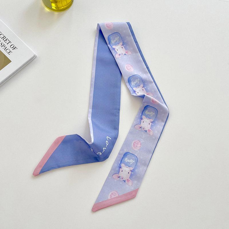 Long silk scarf, high-end new versatile hair tie streamer, atmosphere ribbon, spring and summer decorative scarf, tied bag streamer