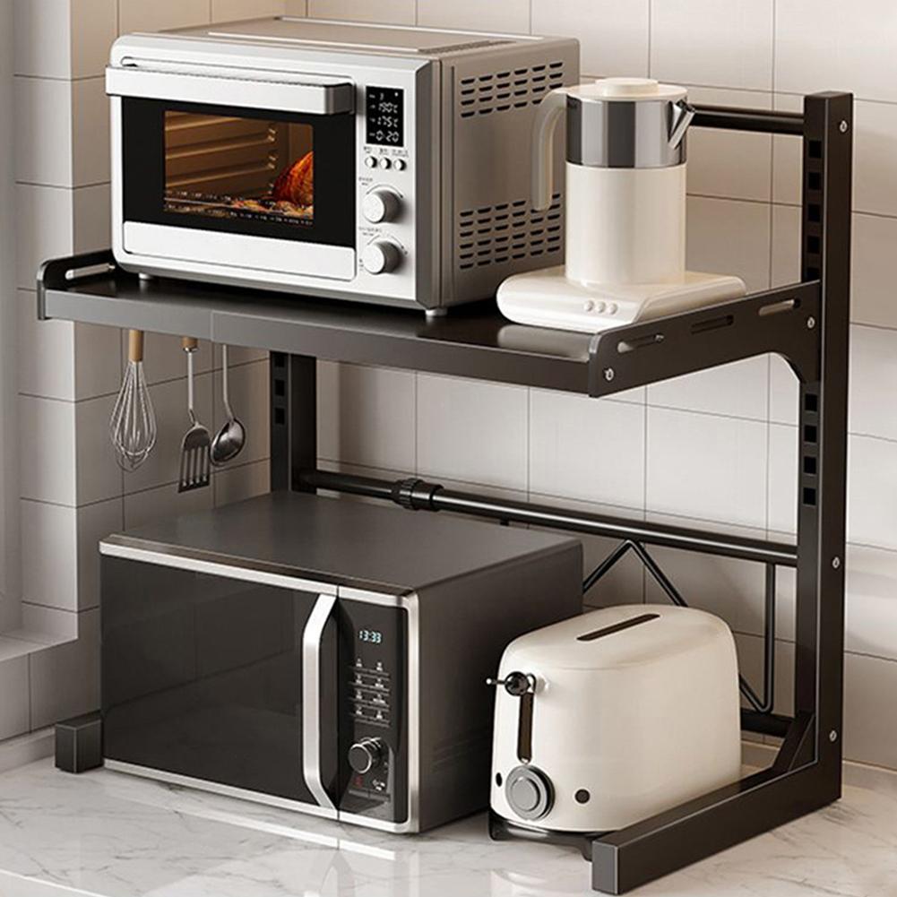 2/3 Tier Extendable Microwave Stand Multi-Function Microwave Storage Stand Height Adjustable Microwave Oven Rack for Home Office
