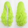 Parrucche Cosplay Europee e Americane, Parrucche Anime Colorate, Fibra ad Alta Temperatura, Capelli Lunghi e Ricci da 80 cm, Bottoni per il Commercio Estero
