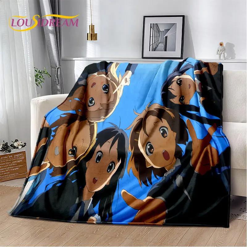 K-ON Cartoon Cute Lolita Kawaii Girls Soft Plush Blanket,Flannel Blanket Throw Blanket for Living Room Bedroom Bed Sofa Picnic