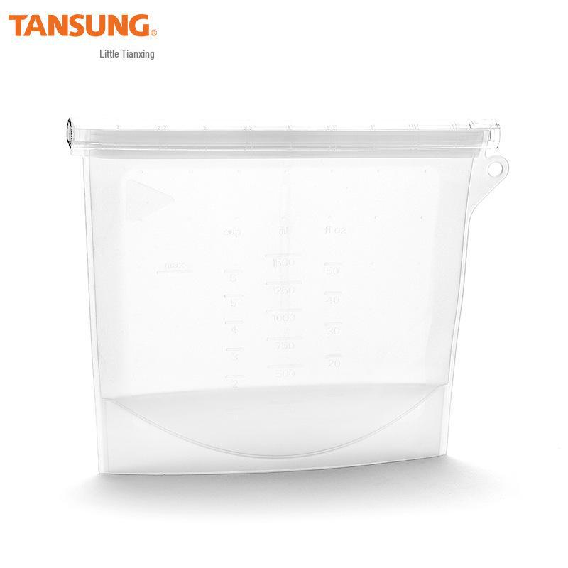 Leakproof Silicone Food Storage Bags - Ready-to-Use Vacuum-Sealed Ziplock for Fresh-Keeping