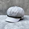 Small Head Circumference Spring And Summer Canvas Black Temperament Shows The Face Small Octagonal Hat Women'S Casual Versatile Literary And Artistic