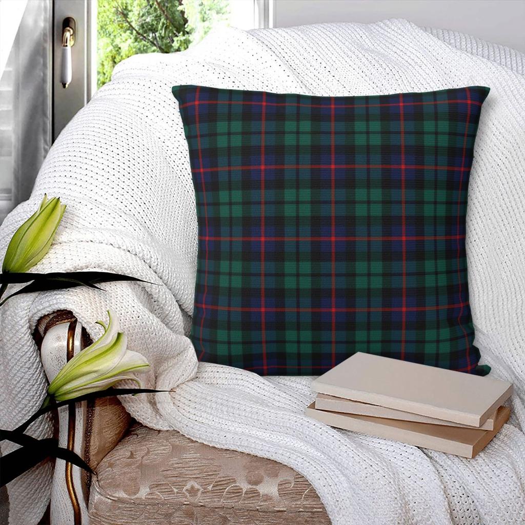 Clan Denholm Tartan Square Pillowcase Polyester Linen Velvet Pattern Zip Decor Throw Pillow Case Home Cushion Cover