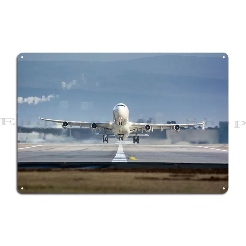 Airplane Taking Off Metal Plaque Poster Living Room Garage Character Vintage Living Room Tin Sign Poster 20x30cm(7.8x11.8inch)