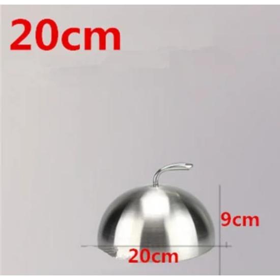 Stainless Steel Plate Cover Round Gold Steak Lid Western Style Food No Magnet Pan Lid Heightening Korean Barbecue BBQ Pot Cover