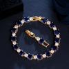 Inlaid Emerald Jewelry Brass Gold Plated Zircon Bracelet Birthday Gift