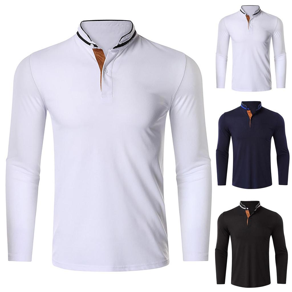 Men's Color Shirt Quick Dry Performance Long Sleeve Shirts Golf Shirt