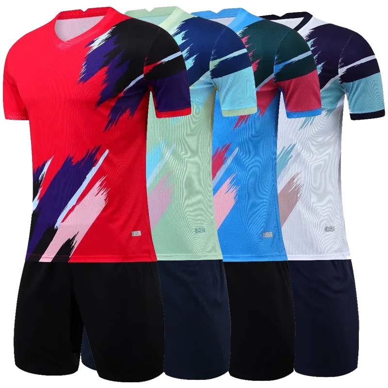 Futebol Team Shirt Children Football Jerseys Men Boys Soccer Clothes Sets Short Sleeve Kids Football Uniforms Adult Kids Maillot