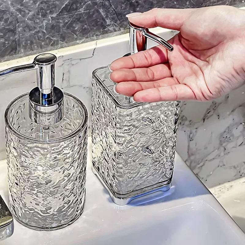 Hands Foaming Soap Dispenser Press-type Bathroom Liquid Soap Bottle Refillable Dish Soap Container Light Luxury Hand Washer
