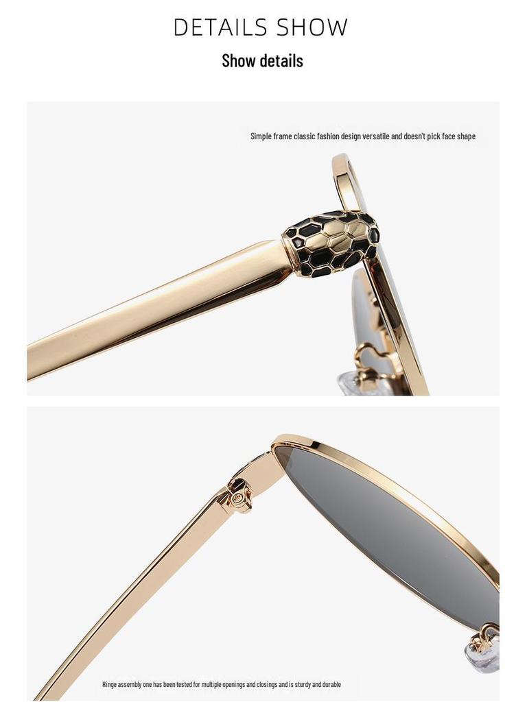 Męskie Retro Owalne Metalowe Okulary Przeciwsłoneczne - Stylowe, Wysokiej Klasy, Ochrona UV.