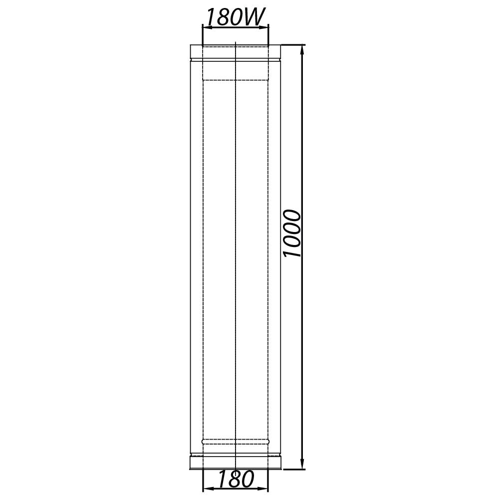 ADAM DW Double-wall Chimney Pipe Fi 180 1m