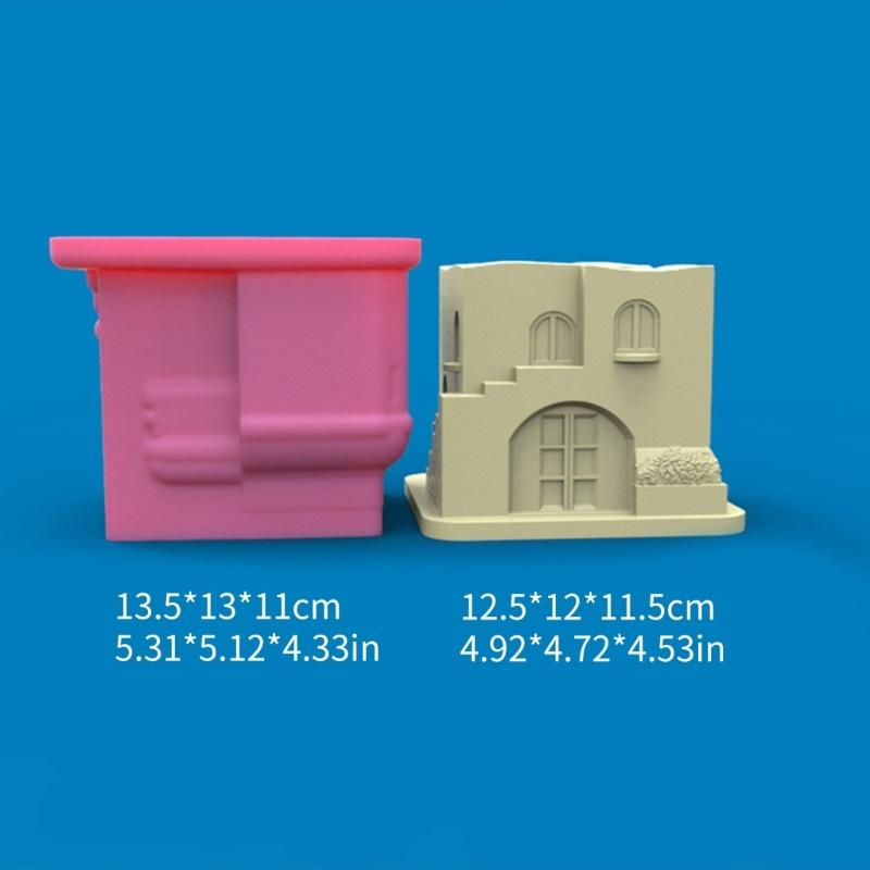 Haus Aufbewahrungsglas Silikonformen DIY Beton Guss Blumentopf Form Kerzenständer Verzierungsherstellungswerkzeug Leicht zu reinigen