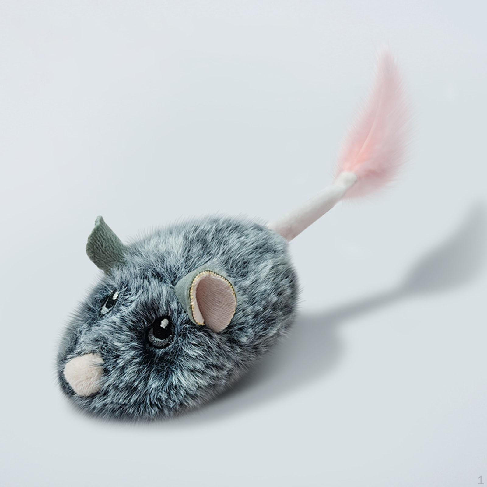 

Электрическая движущаяся мышь, игрушка-писк, кошка, 3 минуты, функция ожидания, зарядка через USB, перезаряжаемая gray