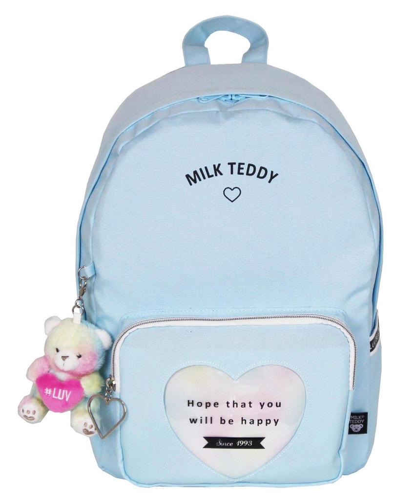 Kids Backpack Girls Heart Teddy D Pack Rucksack Light Blue [Matsumura Shoten] [Milk Teddy] sle-614