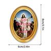 MZCT455-481 Creative 3D Wooden Round Photo Frame Refrigerator Magnet