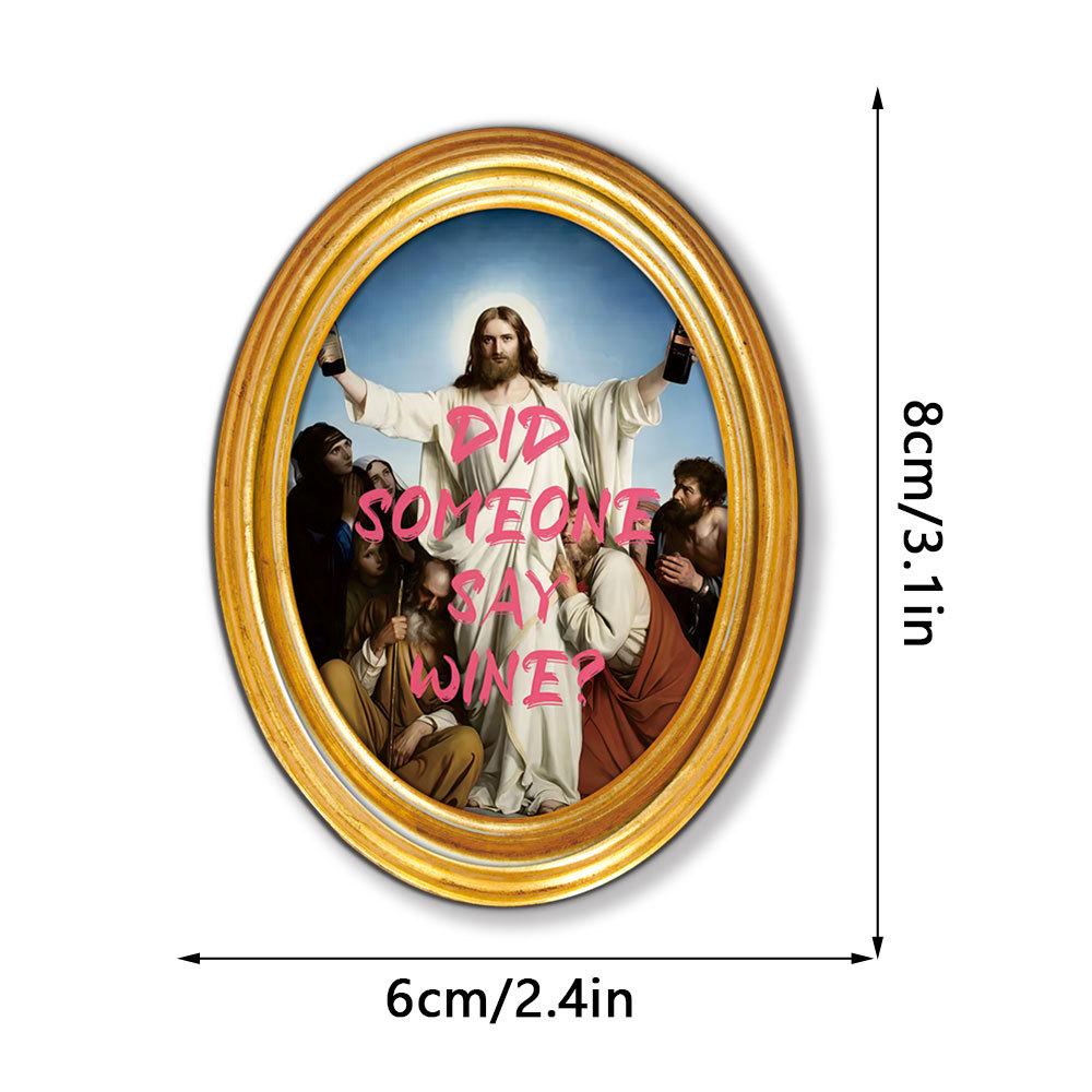 MZCT455-481 Creative 3D Wooden Round Photo Frame Refrigerator Magnet
