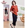 Yuzhaolin Chinese Style 3/4 Sleeve Set for Mature Women