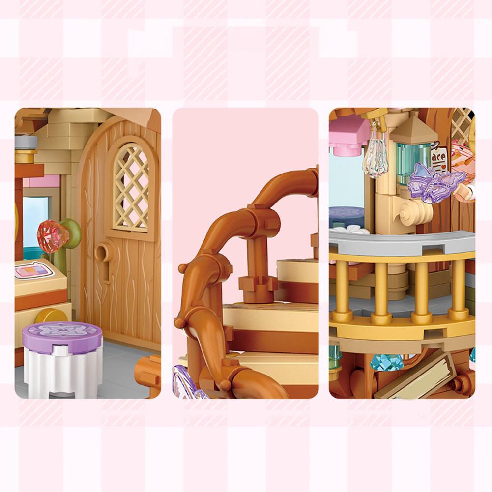 1149pcs Cherry Blossom Tree House Building Sets Flower Treehouse Micro Building Blocks Model Gifts For Girl Boys
