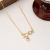 Smart pink diamond I love you necklace female zirconium kiss fish light luxury niche cute sweet personality collarbone chain
