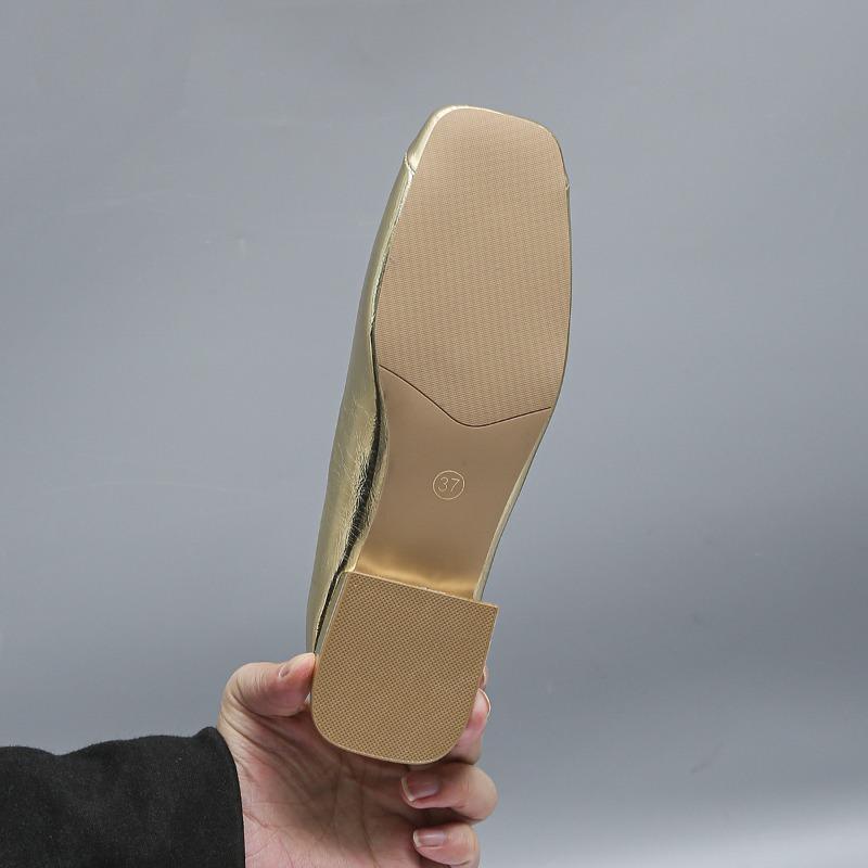 New French Retro Fashion Square Toe Middle Heel Mary Jane Shallow Toe Shoes for Dance Single Shoes
