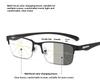 1/0~+4.0 Photochromic Multifocal Reading Glasses Automatic Zoom Half Frame Business Glasses Multiple Uses