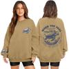 Women's Fashion Long Sleeve Print Round Neck Loose Pullover Sweater Top