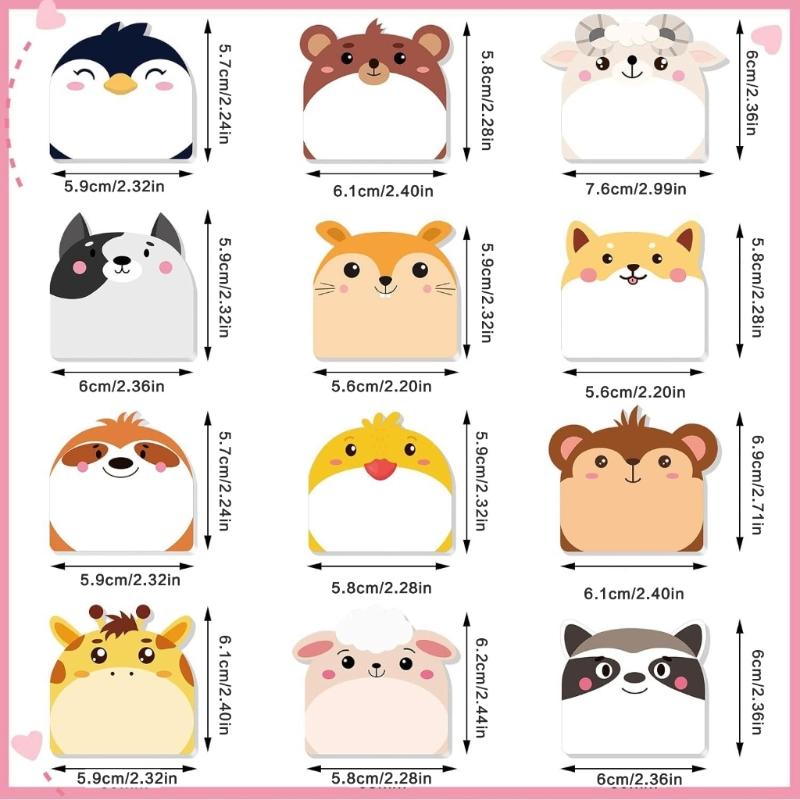360 Sheets Cartoon Notes Paper Small Notes Pad Adhesive Note Paper Pocket Note Memo Pad for Writing Journaling Noting