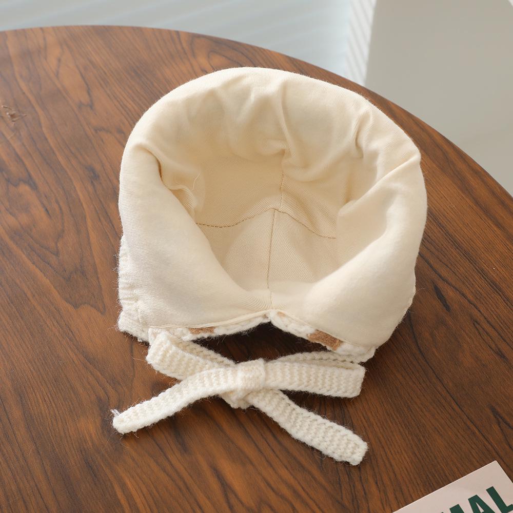 Windproof Knitted Baby Hat: Warm Wool Pointed Top with Ear Protection for Newborn Girls