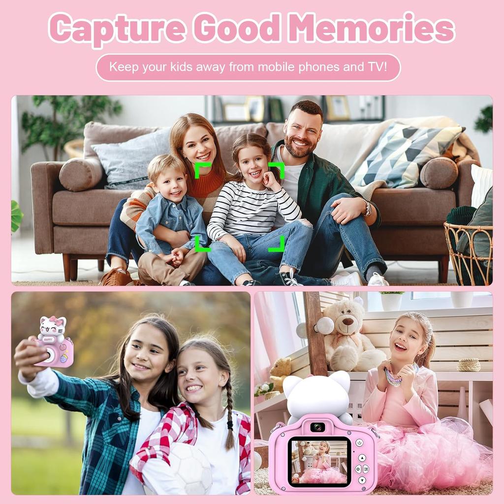 Kids Camera for 3-10 Year Old Boys and Girls, 48MP 1080P Digital Camera for Kids, Children Camera with 16GB MicroSD Card, Christmas Birthday Gifts