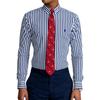 Polo Ralph Lauren FW21 Logo Embroidered Striped Casual Shirt Men shirts Blue 710829466-001