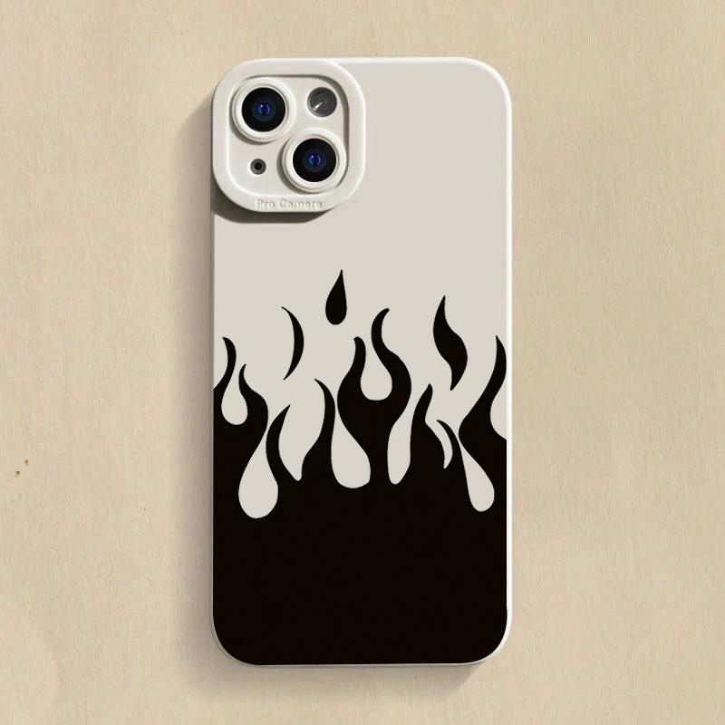 Fashion Black Flame Phone Case For  Mi 14 13 12 12T 13T Pro 11 Lite 5G NE Poco F5 X5 X3 M6 Pro Shockproof Silicone Cover