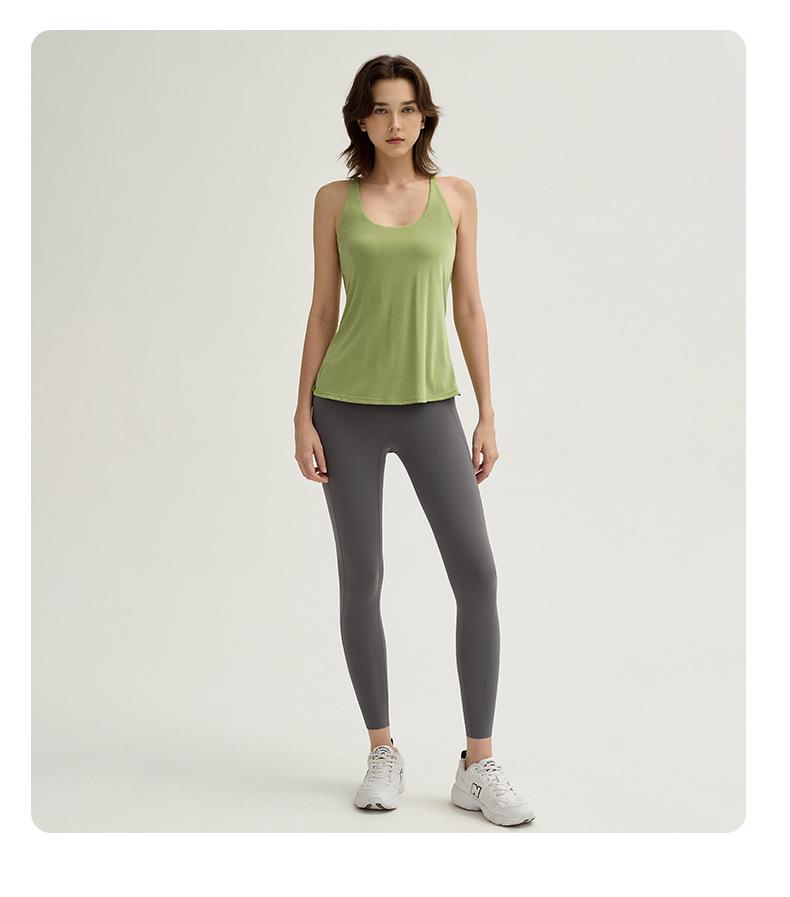 Cross-border Sexy Chest Pad Yoga Running Top - Beautiful Back Sleeveless Sports T-shirt
