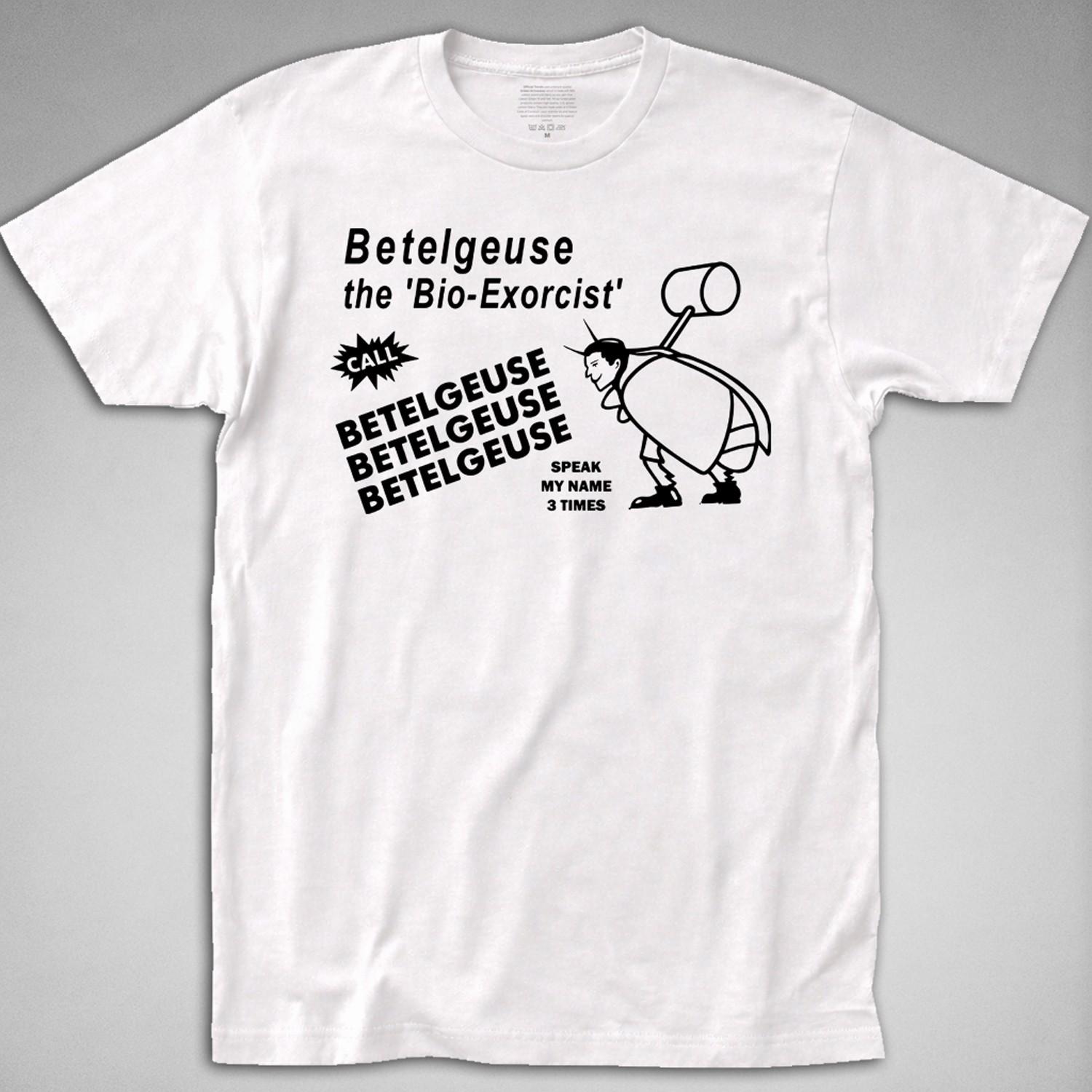 Beetlejuice T Shirt betelgeuse Bio Exorcist Deceased burton movie keaton 1988 S
