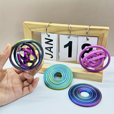 3D Printed Rotating Ring - Plastic Product for Office, Portable Compact Design, Ages 14+ Adult Gift,, Vibrant Colors, Durable Construction